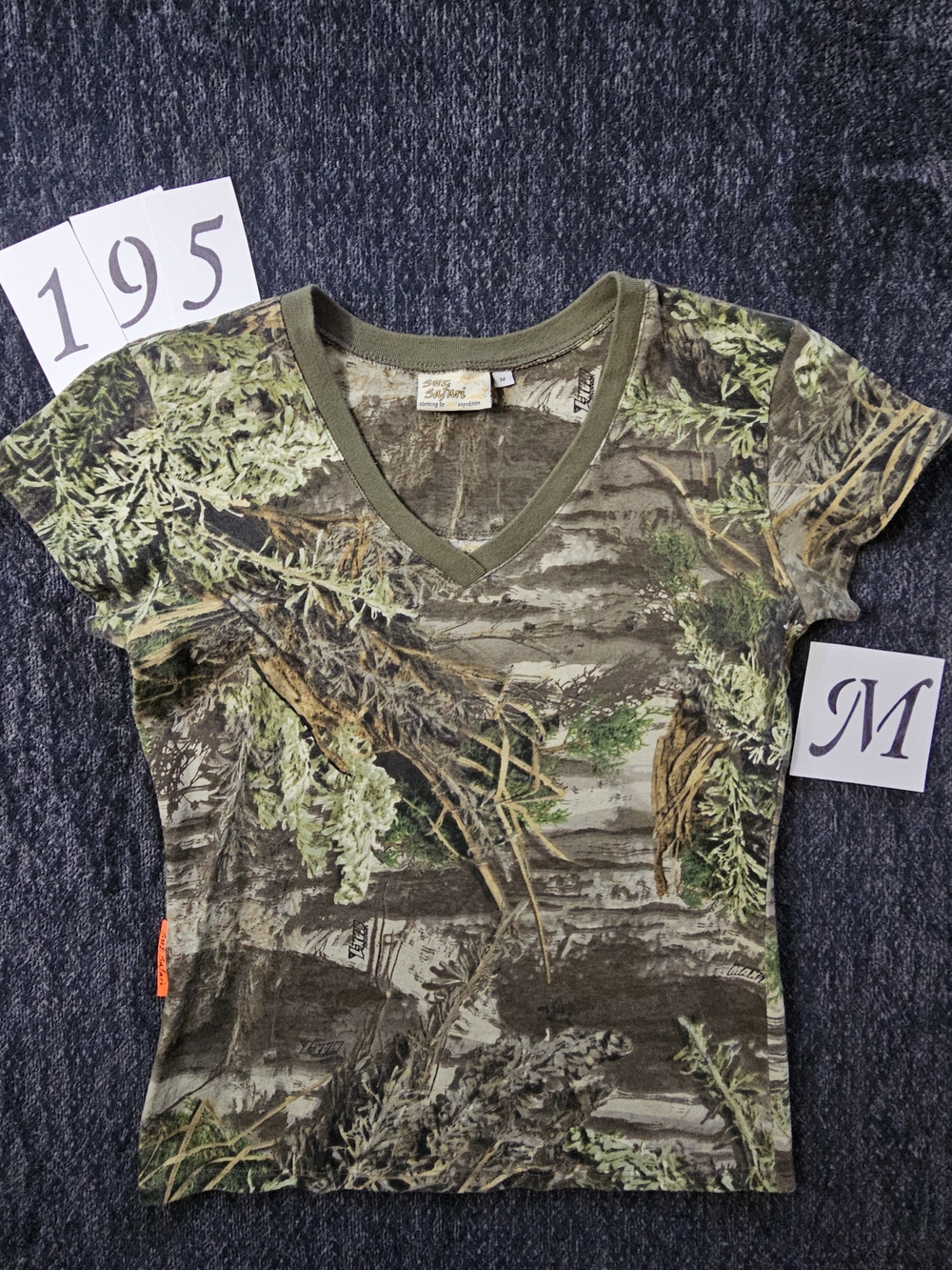 She Safari  V-Neck Camo Tee in Olive & Brown